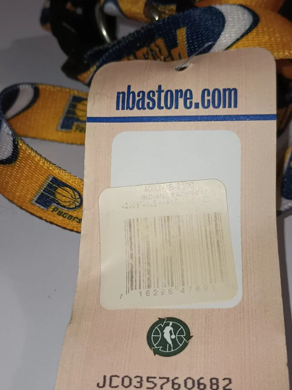 NEW Indiana Pacers NBA 3/4 Inch Adjustable Pet Harness Medium